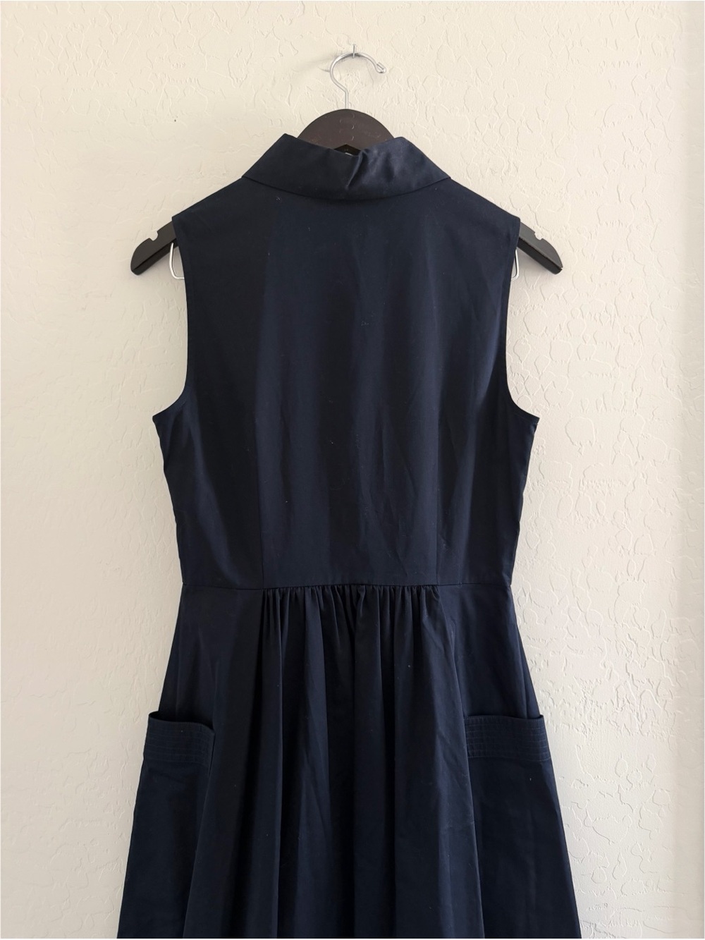 NEW CO Poplin Navy Blue Sleeveless Shirt Dress Size S - Picture 9 of 12